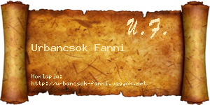 Urbancsok Fanni névjegykártya