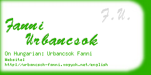 fanni urbancsok business card